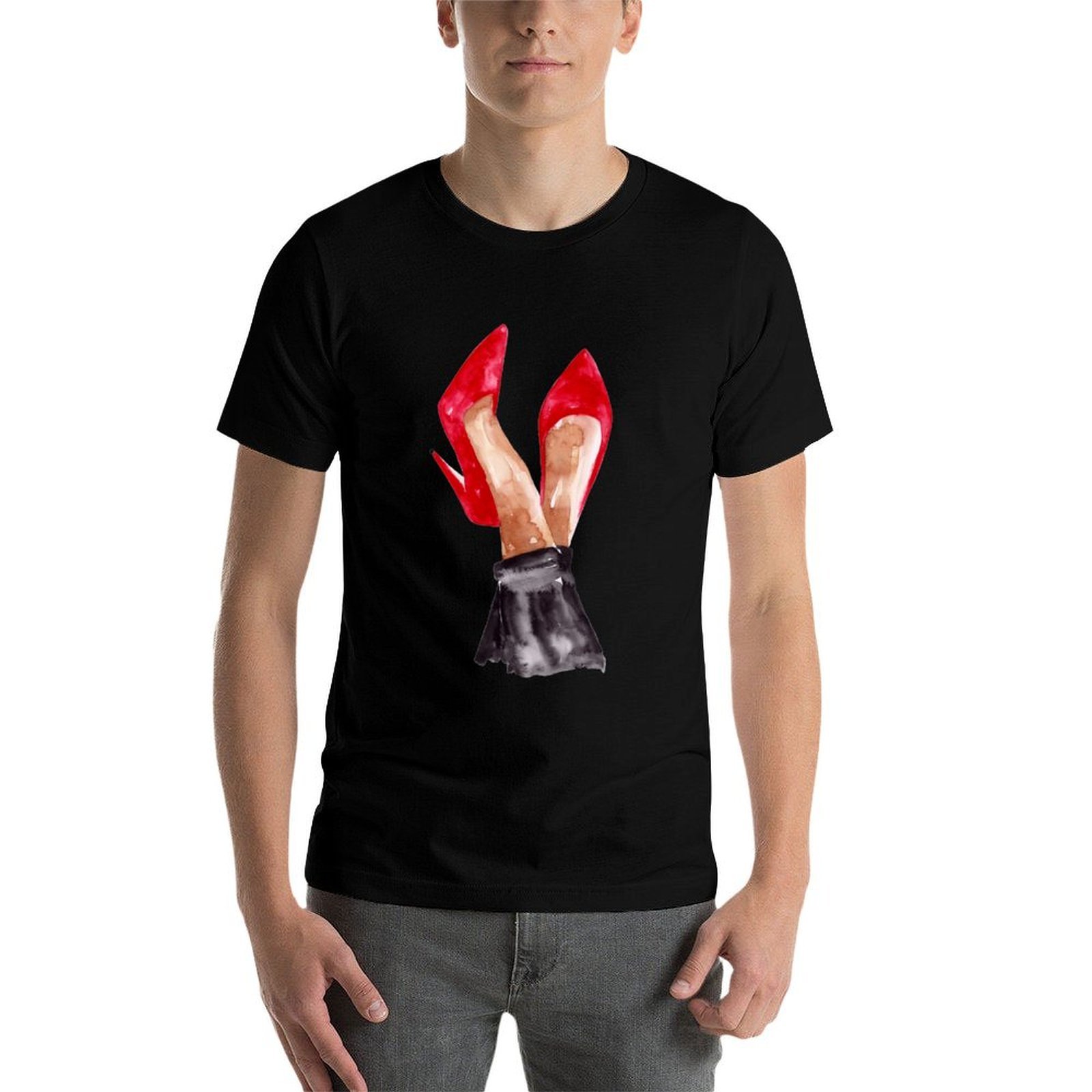 T-shirt con illustrazione ad a - Men Shoes Illustration recensione e prezzo